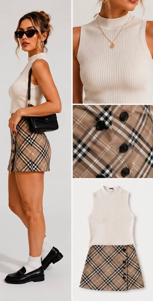 Conjunto Classic Plaid | Elegancia Urbana