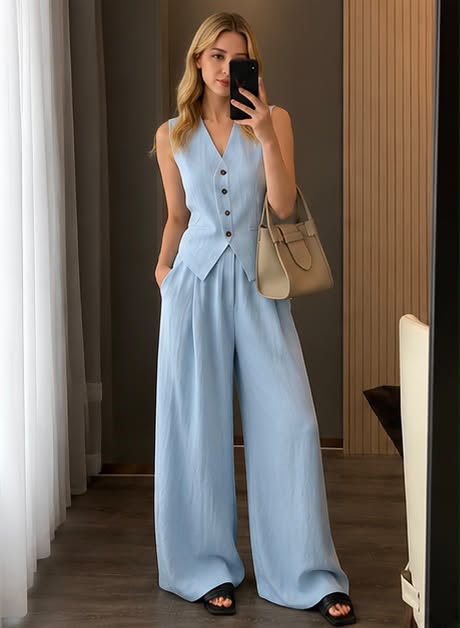 Conjunto Chaleco + Pantalón Palazzo | Elegancia Atemporal