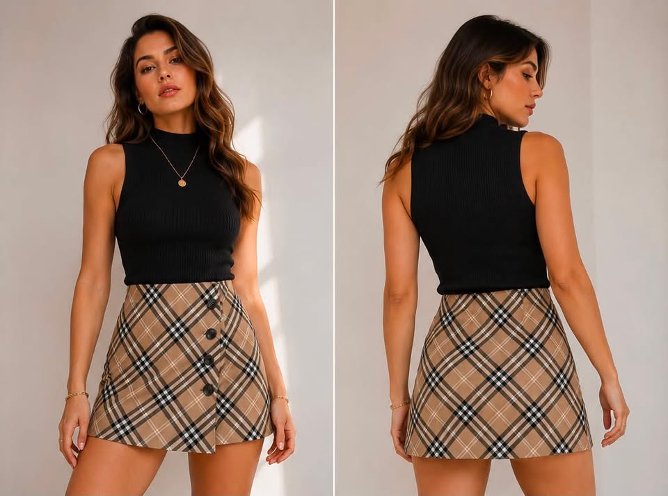 Conjunto Classic Plaid | Elegancia Urbana