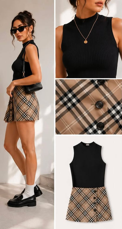 Conjunto Classic Plaid | Elegancia Urbana