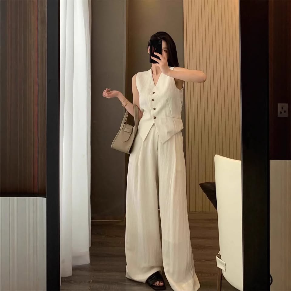 Conjunto Chaleco + Pantalón Palazzo | Elegancia Atemporal