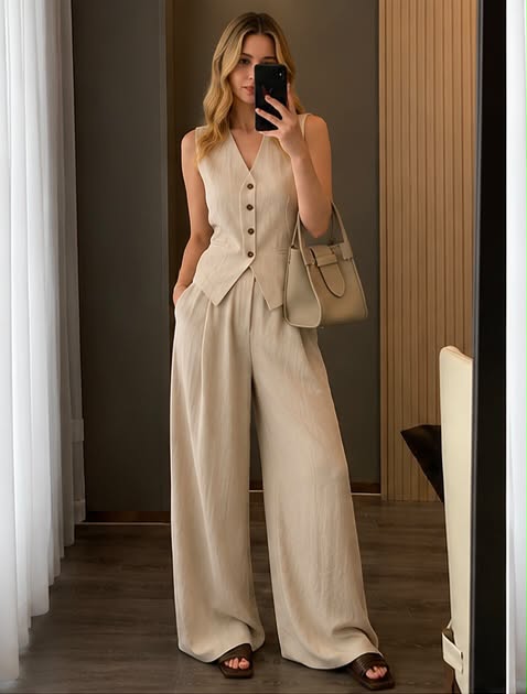 Conjunto Chaleco + Pantalón Palazzo | Elegancia Atemporal