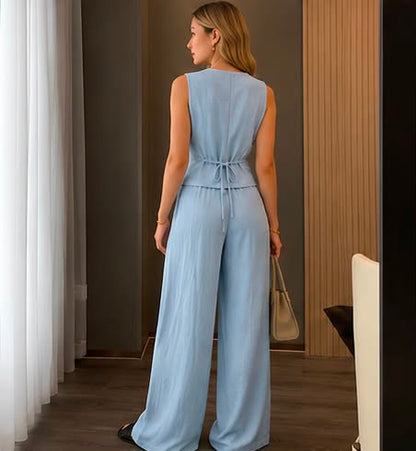 Conjunto Chaleco + Pantalón Palazzo | Elegancia Atemporal